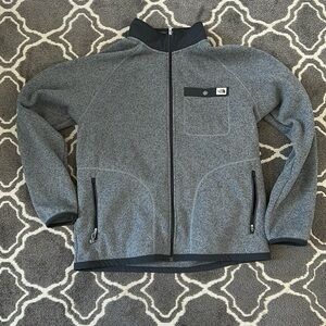 The North Face Gordon Lyons grey full zip sweater jacket size Large EUC